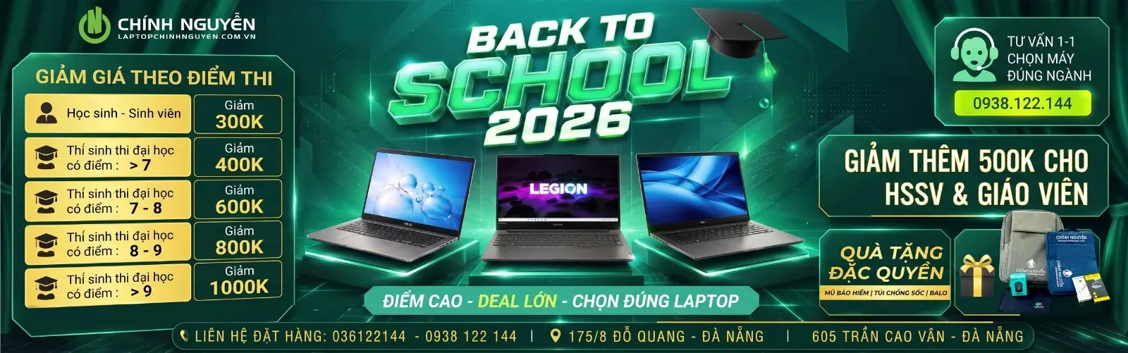 Back To School 2026: giảm giá laptop theo điểm thi — điểm càng cao, giảm càng sâu (tới 1.5 triệu)